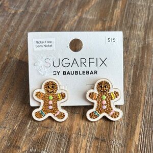 Sugafix by Baublebar "Sweet Tooth" Gingerbread Man Novelty Earrings